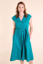PO2141 FIT AND FLARE WRAP DRESS