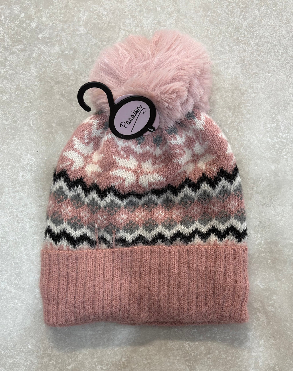 HH2533 Fair isle Pom Pom Hat