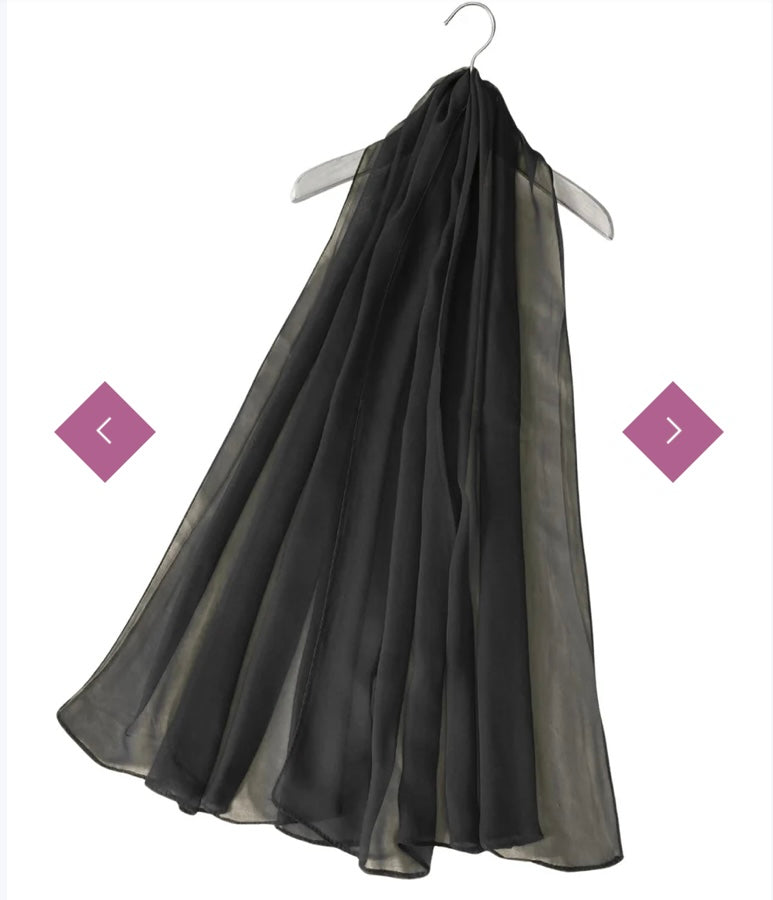 7463 Slim Plain Chiffon Scarf