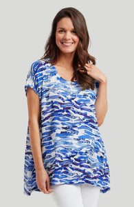 Ocean Print Colleen Tunic - Blue Mix