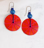UJ1505 WOODEN DISC EARRINGS