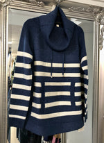 Cowl Neck Stripe Jumper