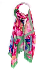 0325 Graffiti heart print scarf with border