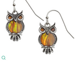 TJ333 Amber owl earrings