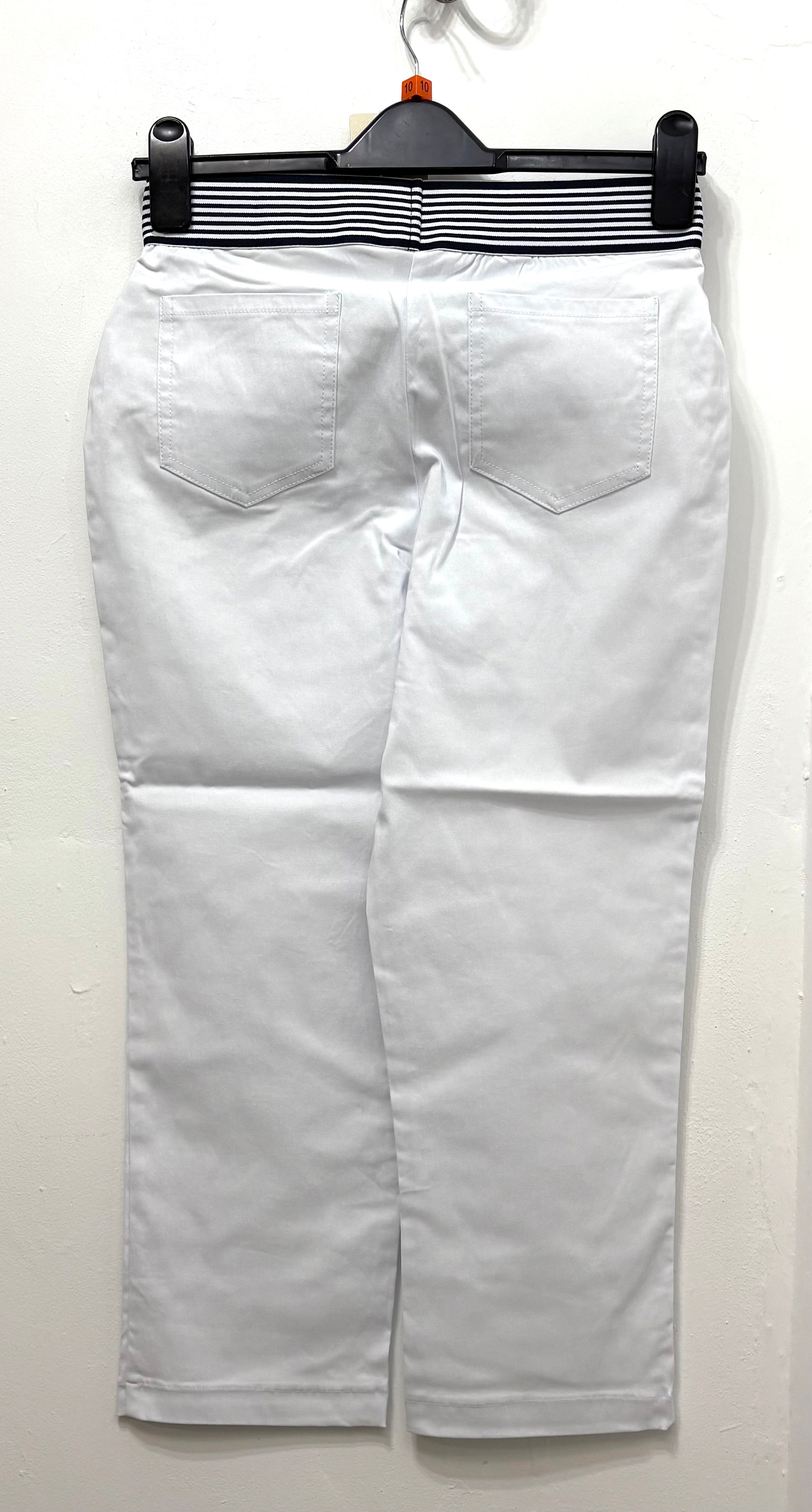 575C Bengaline Crop with Stripe Waist Band