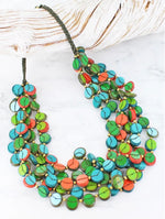 DC6301 CHUNKY WOODEN BEAD & SEQUIN NECKLACE
