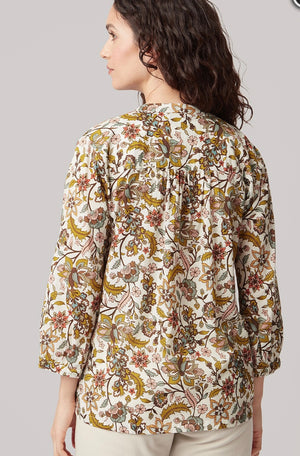 Lily Top Damask Print