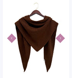 8622 Plain Pull-Through Knit Wool Blend Triangle Scarf Wrap
