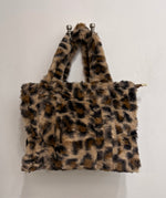 25424 Leopard Print Faux Fur Hand/Shoulder Bag