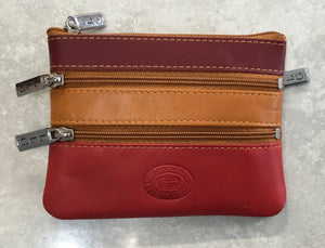 1059 Leather 4 zip Purse