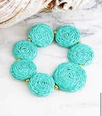 DC1509 ELASTICATED RAFFIA DISC BRACELET