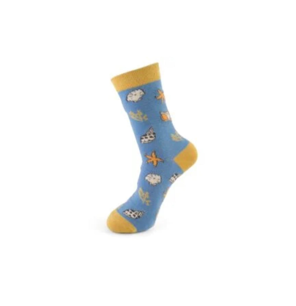 SKS435 Seashells Bamboo Socks