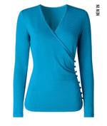 Beautiful Jersey Wrap Front Top