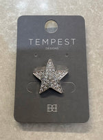 RX045B Crystal Star Magnetic Brooch