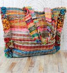 UD1301 UPCYCLED SARI FABRIC SHOPPER