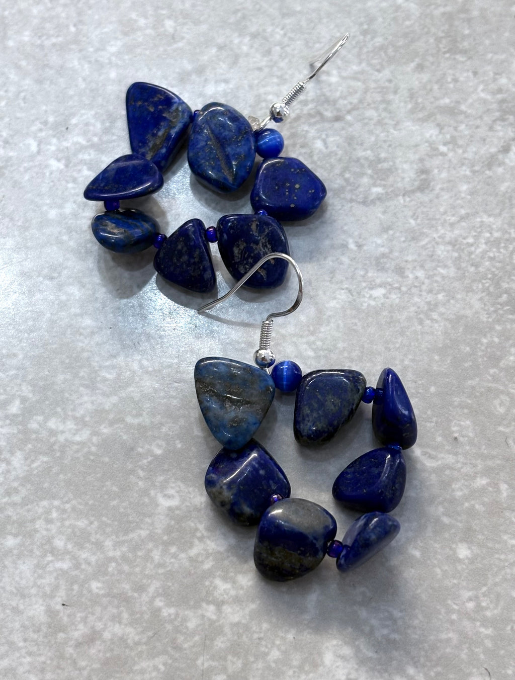 Lapis Stone Drop Earrings