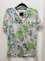 13268 Apple Print Burnout Blouse