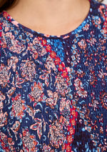 318 FLORAL PRINT SHIRRED SOFT TOUCH BODICE MIDI DRESS