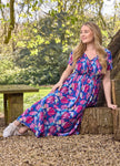 611 LEAF PRINT BUTTON-UP DRESS