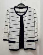 13356 Stripe Mock Cardigan with insert top