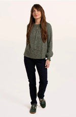 Brenda Smock Front Printed Long Sleeve T-Shirt