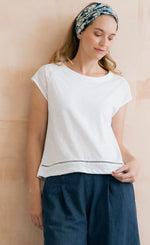 LM26114 TIDAL ORGANIC COTTON BRODERIE T-SHIRT WHITE