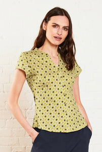 PETAL BURST ORGANIC COTTON COLLARED TOP