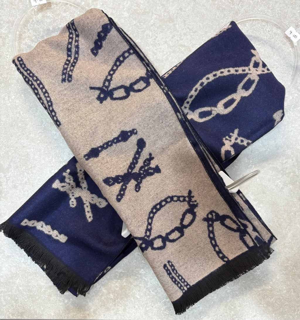 3255 Reversible Chain Print Unisex Scarf