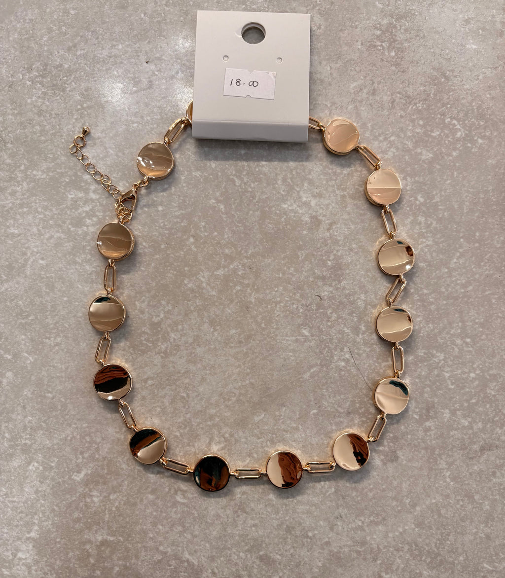 2011176G Gold-Tone Circular Links Necklace