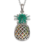 Tj465 Amber Paua Shell Pineapple Necklace
