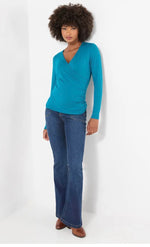 Beautiful Jersey Wrap Front Top