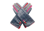 C001 Red Cuckoo Multi Button Check Gloves