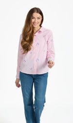 210 FLORAL EMBROIDERED STRIPE SHIRT