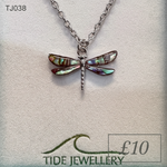 Tj036/ TJ031 Paua Shell Dragonfly Necklace