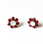 205091RD Red Flower Earrings