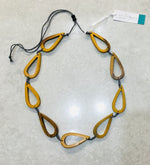 FB6202 SIMPLE WOODEN TEARDROP HOOP NECKLACE