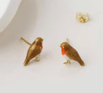 05206 Robin golden enamel robin necklace