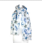 795 Sea-life Print Scarf