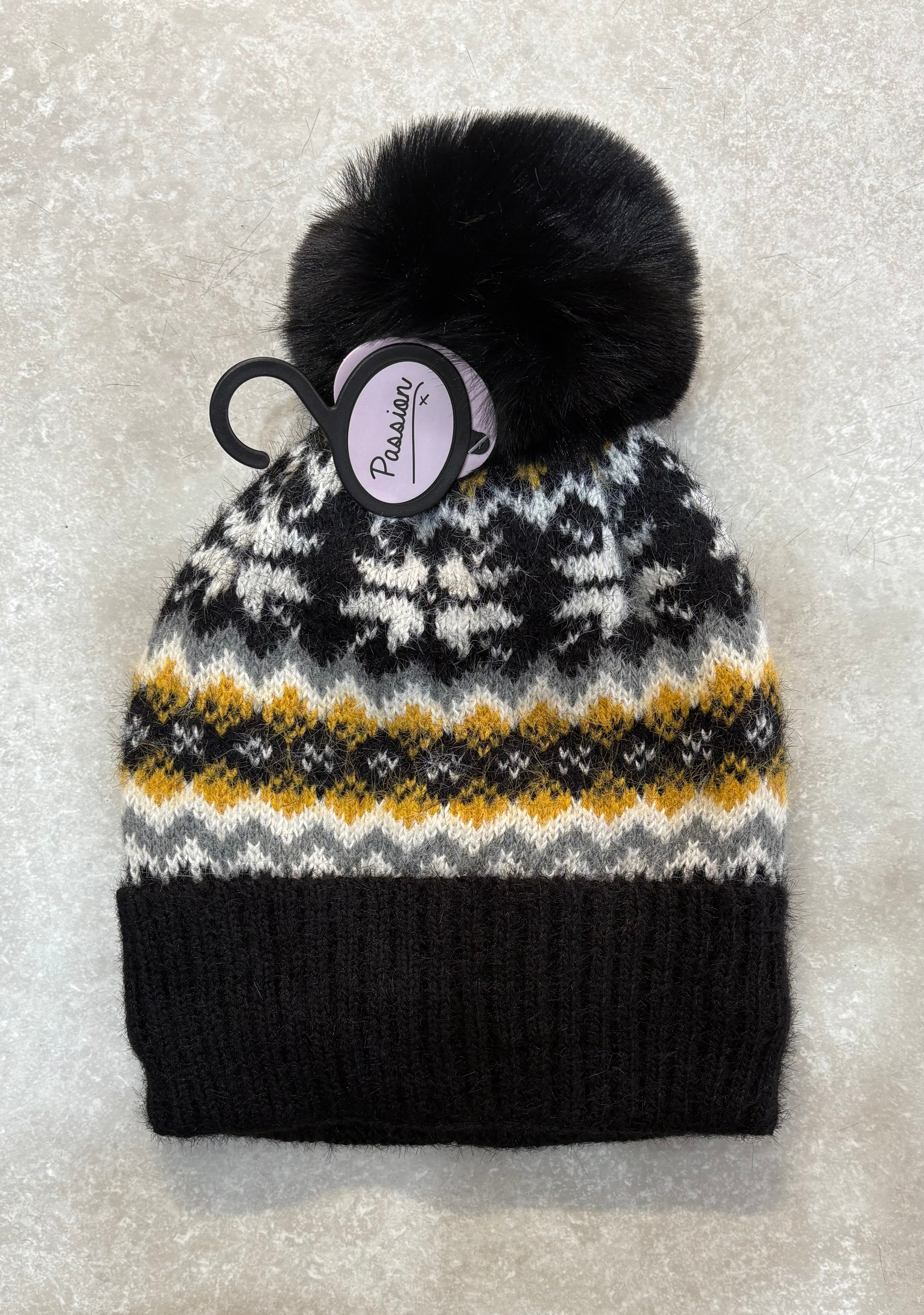 HH2533 Fair isle Pom Pom Hat