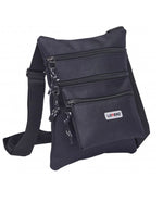 2586 LORENZ "3D" POLYESTER SLIM X-BODY BAG WITH 4 ZIPS