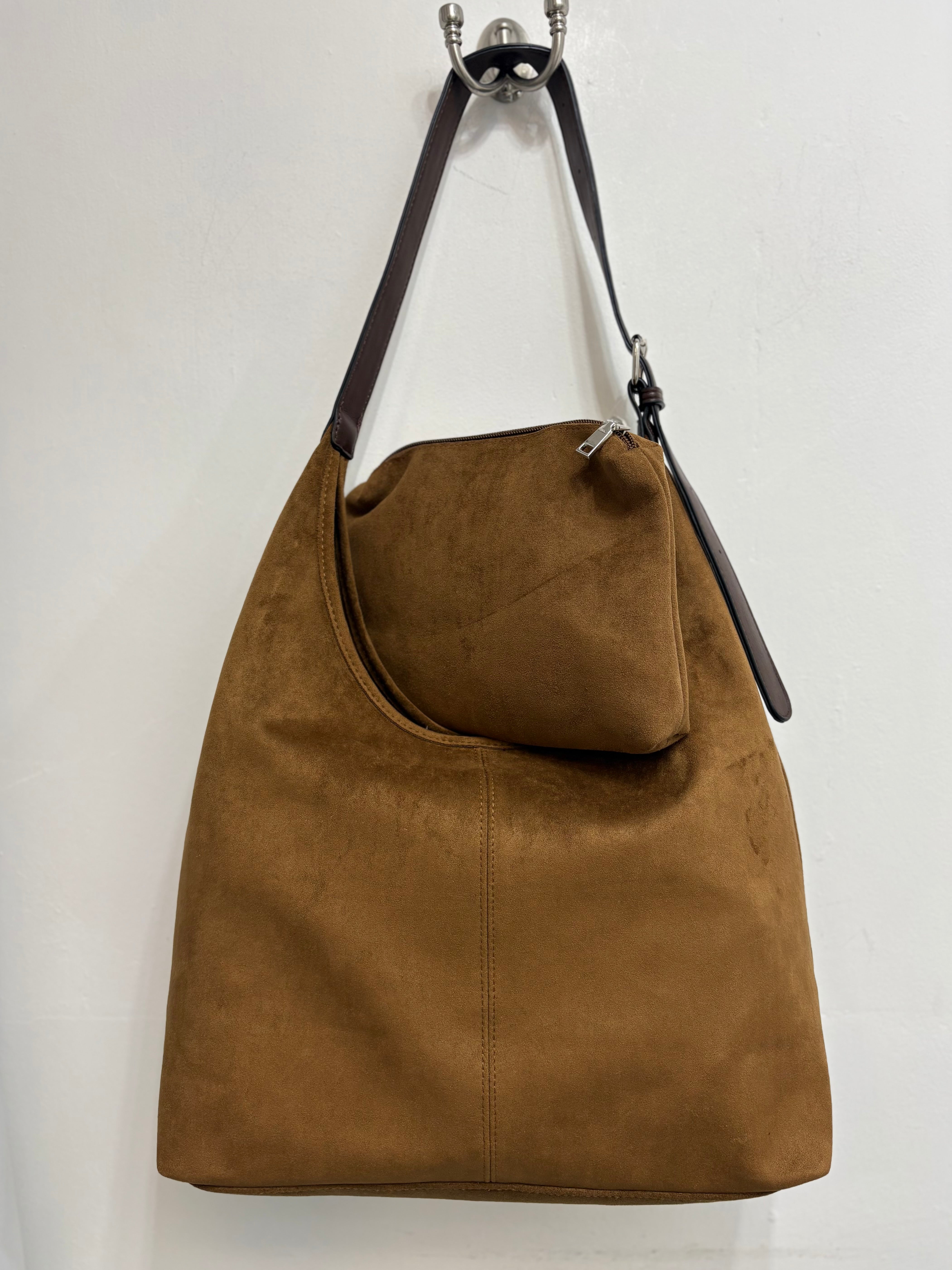 5799 Faux Suede Hobo Bag