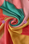 7464 Vibrant Geo Print Chiffon Scarf