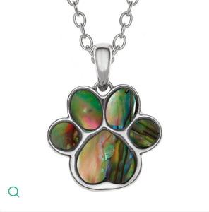 Tj972 Dog paw print necklace