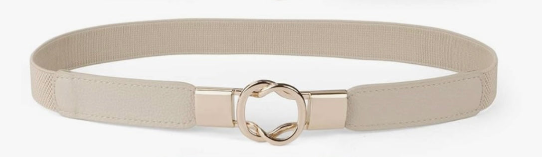 Stretch Waist Belt with Buckle Detail