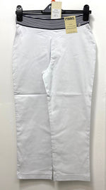 575C Bengaline Crop with Stripe Waist Band