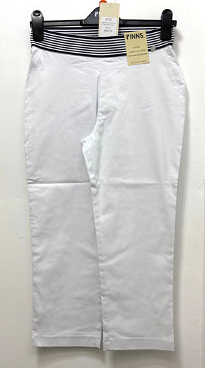 575C Bengaline Crop with Stripe Waist Band