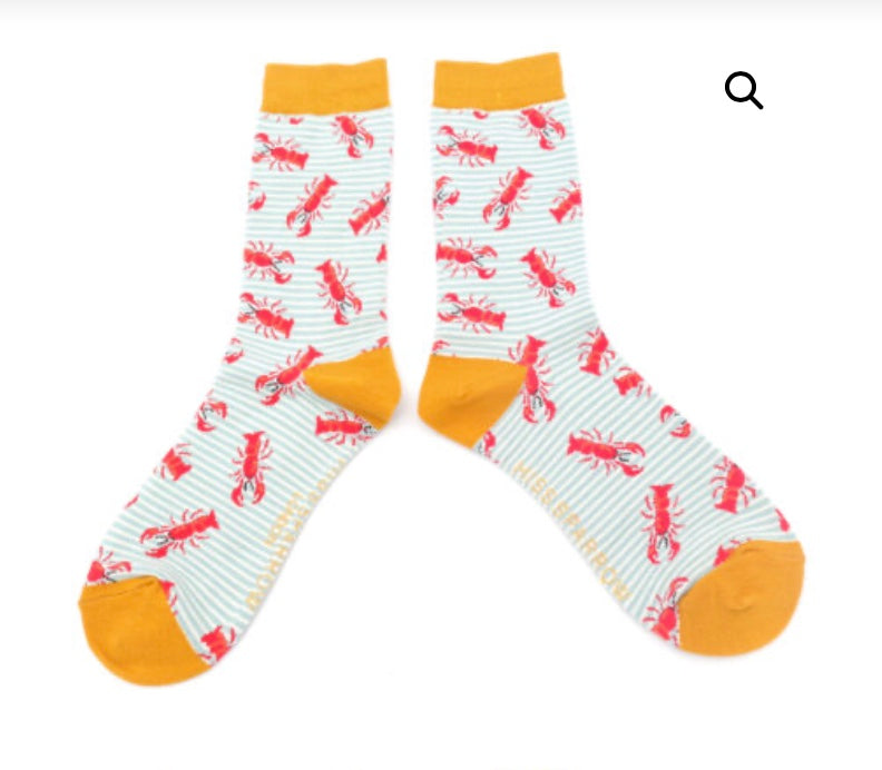 Sks207 Lobsters Socks Duck Egg