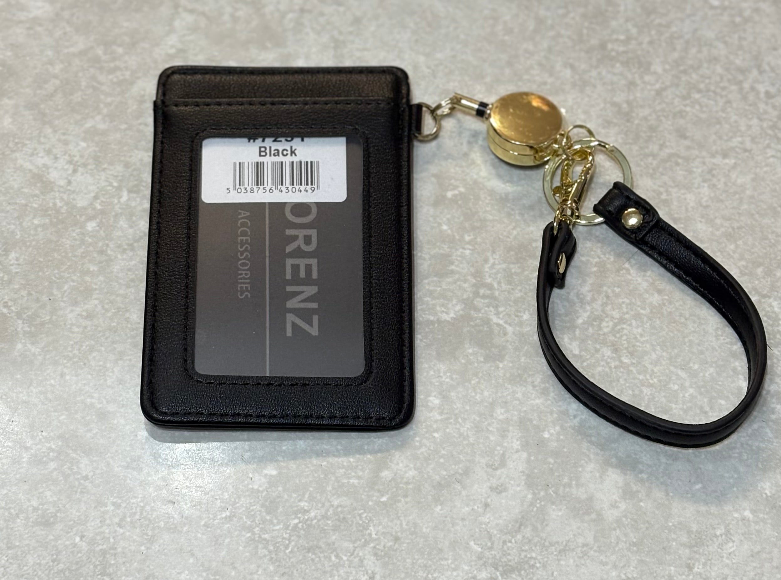 7291 LORENZ ID/CREDIT CARD HOLDER WITH RETRACTABLE STRAP & CLIP