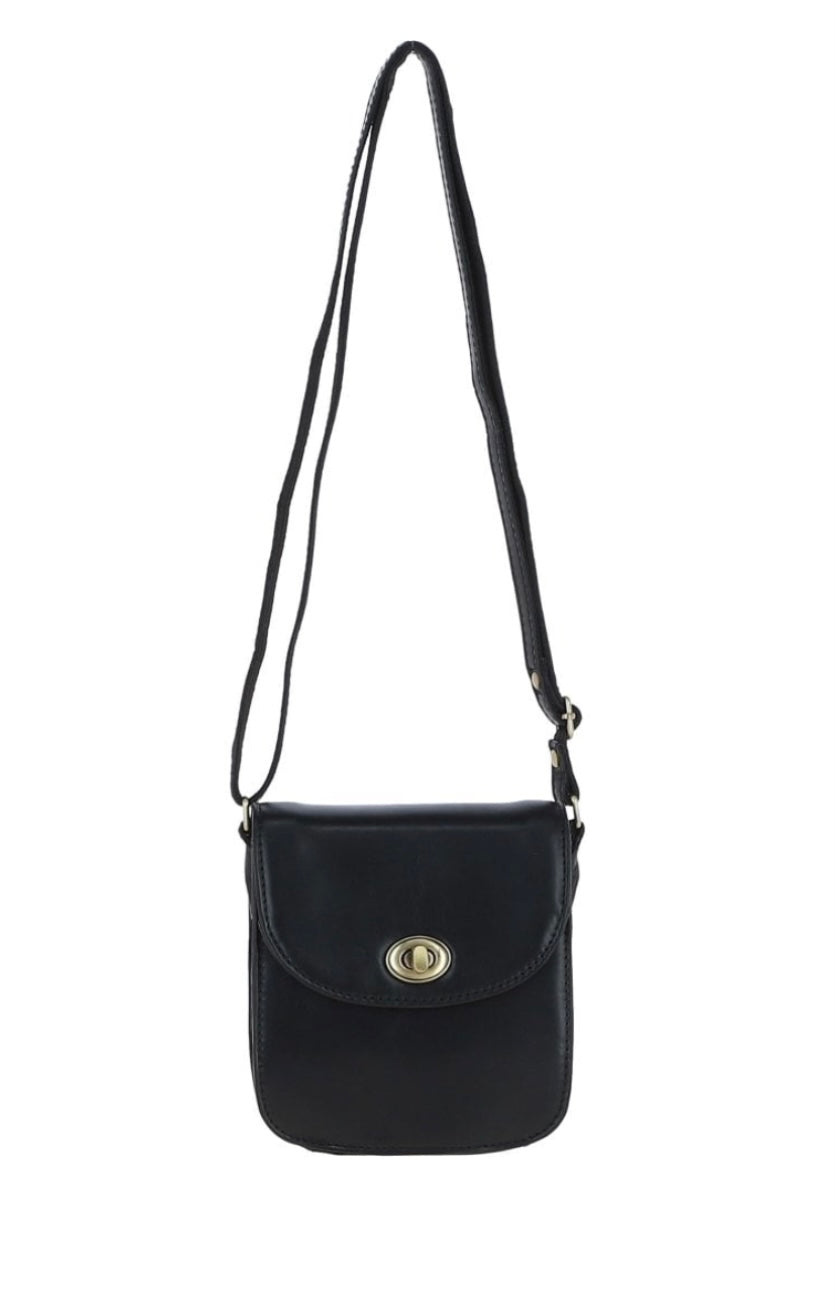 V-80 Leather Small Lock XBody Bag