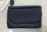 5706 FLORAL EMBOSSED SOFT PU TOP ZIP COIN PURSE
